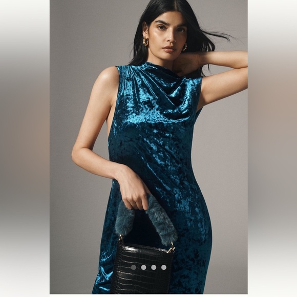 Anthropologie NWT Significant Other Kaja Stretch Velvet Maxi Dress size 6. - Picture 5 of 11